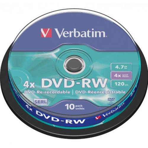Dvd-rw Verbatim 10 bucati, 4x, 4.7gb