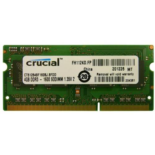Crucial Memorie laptop ct51264bf160bj, sodimm 4gb ddr3 1600mhz cl11