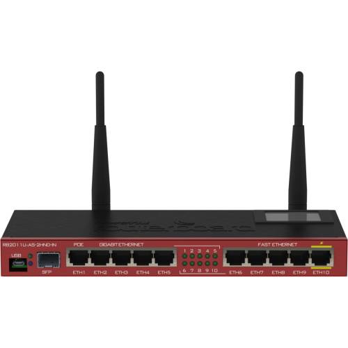 Mikrotik Router wireless rb2011uias-2hnd-in, 5x ethernet, 5x gigabit ethernet, poe out, slot sfp