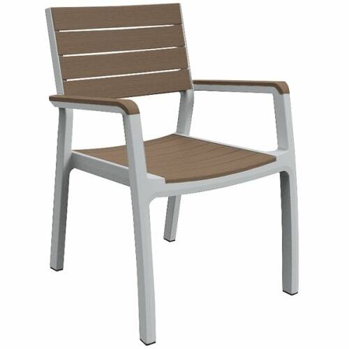 Keter Set scaune de terasa harmony cu cotiere 6 pack - alb/maro cappuccino
