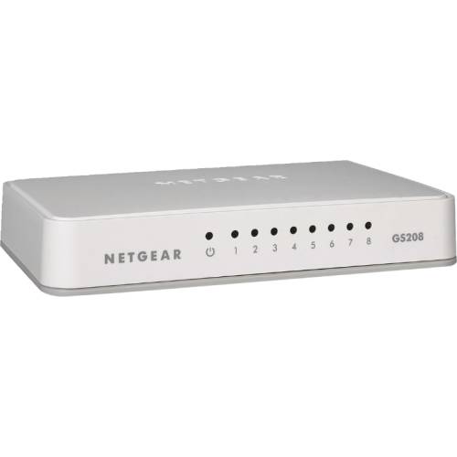 Netgear Switch prosafe gs208, 8 porturi x 10/100/1000mbps, fara management