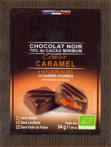 Ciocolata neagra caramel - les chocolats de pauline | les chocolats de pauline