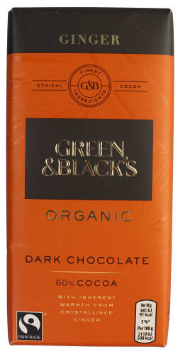 Ciocolata neagra organica cu ghimbir - green & black's | green&black's
