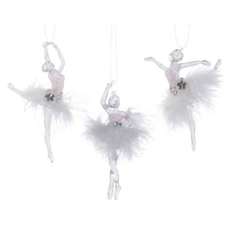 Decoratiuni - ballerina with hanger - transparent and white - mai multe modele | kaemingk