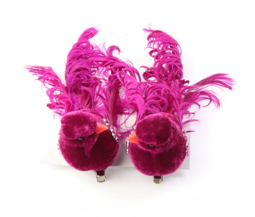 Decoratiuni craciun - pink birds, 2 bucati | boltze