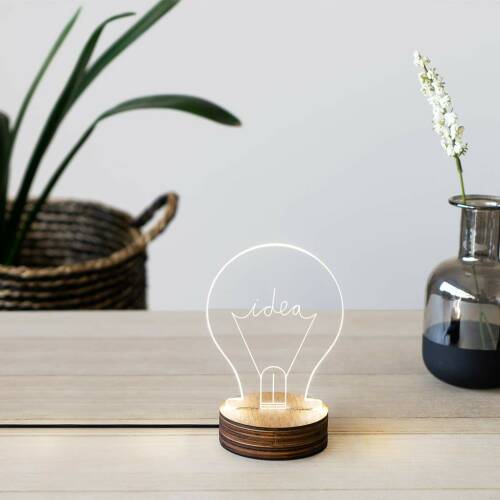 Lampa - bulb wood/acrylic - idea | balvi