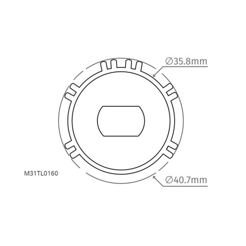 Adaptor motorline m31tl0160/40.7 mm/forma rotunda