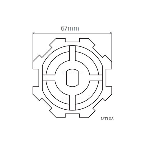 Adaptor motorline mtl08, Ø67 mm, octagonal