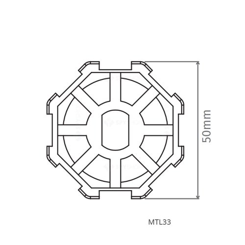 Adaptor motorline mtl33, Ø50 mm, octagonal