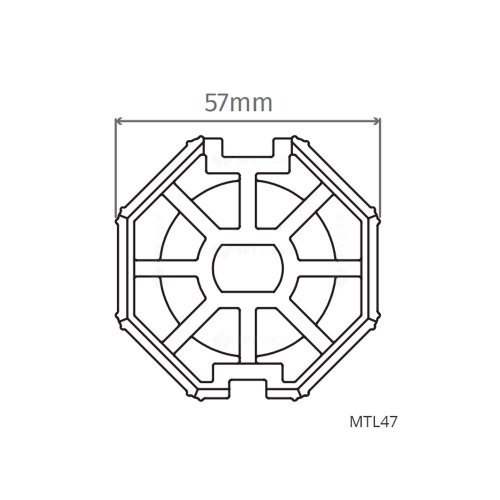 Adaptor motorline mtl47, Ø57 mm, octagonal