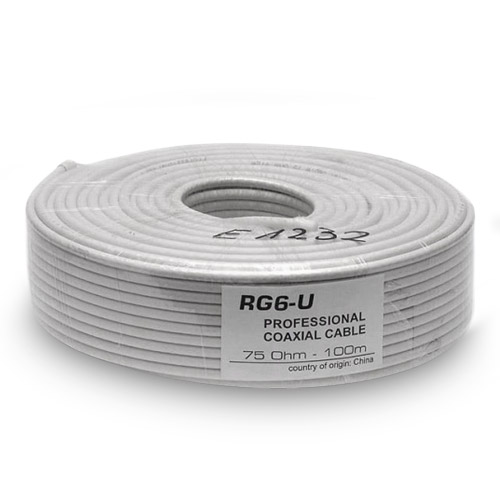 Cablu coaxial alb 75 ohm rg6 (100 m)