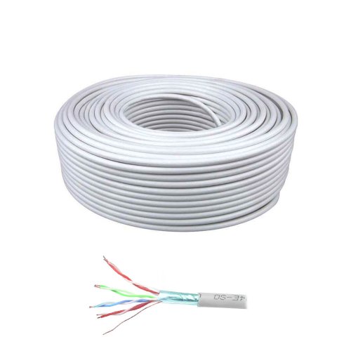 Cablu ftp cat5e cupru fpc-5004e-so/100c, ecranat, rola 100 m