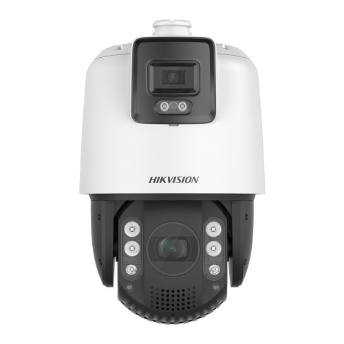 Camera supraveghere ip speed dome ptz duala hikvision tandemvu ds2se7c425mwaeb14f, 4 mp, 4.8 - 120 mm / 4 mm, motorizat, lumina alba 30 m, ir 200 m, stroboscop, slot card, x25, hi-poe