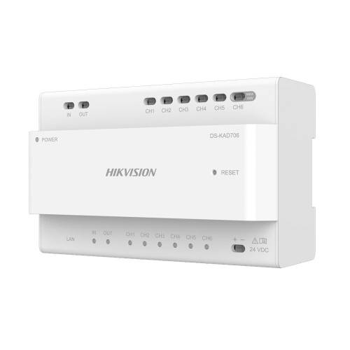 Distribuitor video/audio hikvision ds-kad706, 24 vdc, 9 w, 2 fire