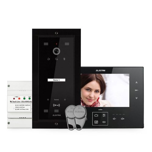 Kit videointerfon electra home el-vint-home-1-7, 1 familie, 7 inch, 800 tvl, aparent/ingropat