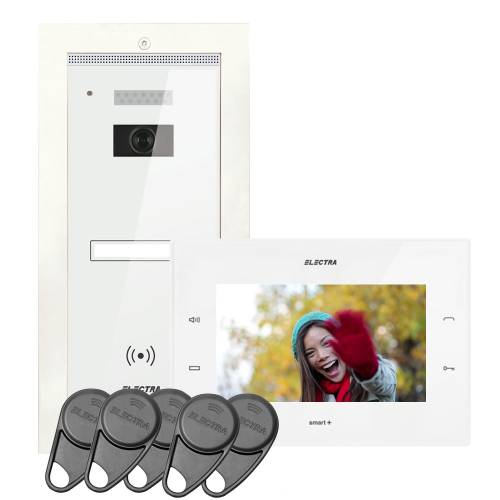 Kit videointerfon electra touch line smart+ vkm.p1fr.t7s4.elw04, 1 familie, ingropat, 7 inch