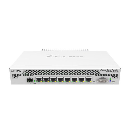 Router gigabit cu fir mikrotik ccr1009-7g-1c-pc, 8 porturi lan, 1 port sfp, usb, 10/100/1000 mbps, poe
