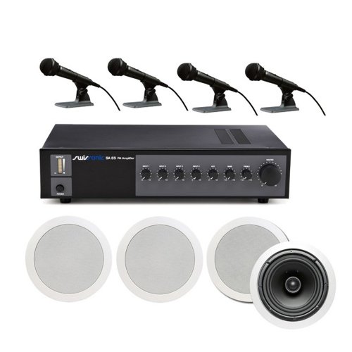 Oem Sistem boxe conferinta basic 1, 4 difuzoare plafon, 4 microfoane, 120 mp
