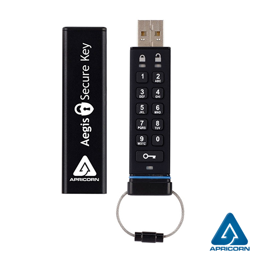 Stick usb 8gb cu criptare profesionala aegis secure key apricorn ask-256-8gb