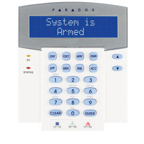 Tastatura lcd paradox k641r, 8 partitii, cititor card incorporat, orar programabil