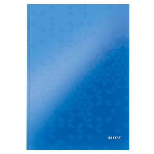 Caiet de birou leitz wow, a4, coperta dura, 80 file, matematica, albastru metalizat