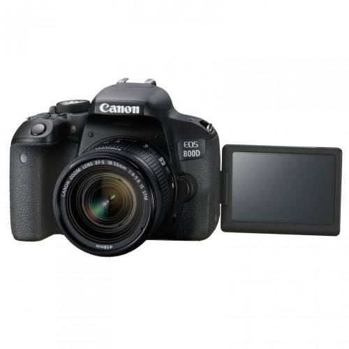 Camera foto canon dslr eos 800d + ef-s 18-55 is (stabilizator) black,24.2mp, aps-c cmos, 3