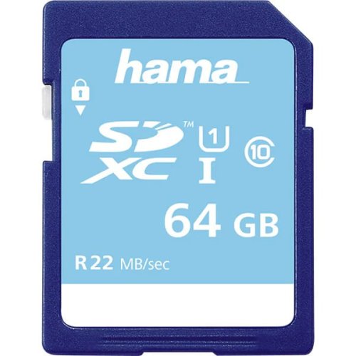 Card de memorie HAMA, SDXC, 64GB, 22MB/s, class 10 UHS-I