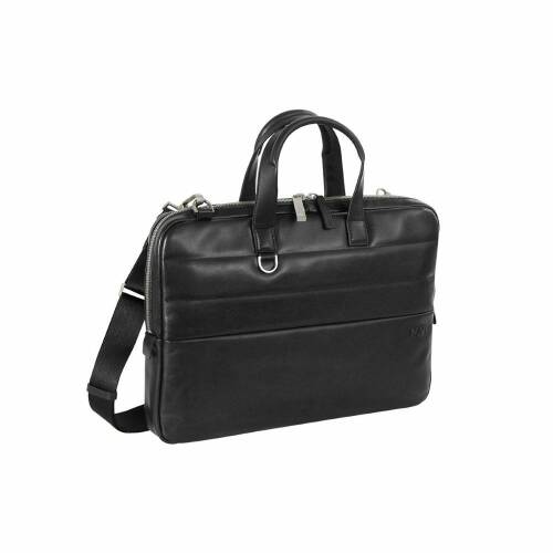 Geanta laptop Nava passenger leather slim, 15.6, piele, negru