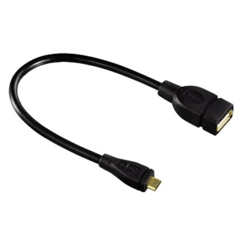 Hama cablu adaptor usb 2.0, techer mini b - priz a, negru