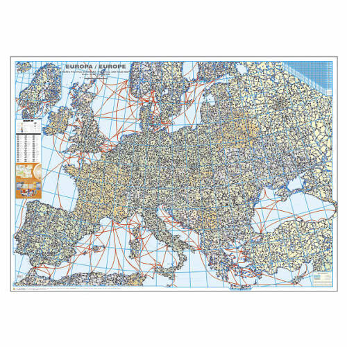 Harta europei politica si rutiera 100 x 140 cm, scara 1:3,5 mil