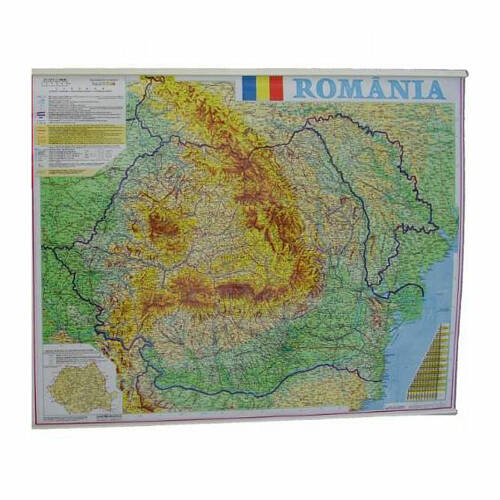 Harta romania fizico-geografica si administrativac 100 x 140 cm