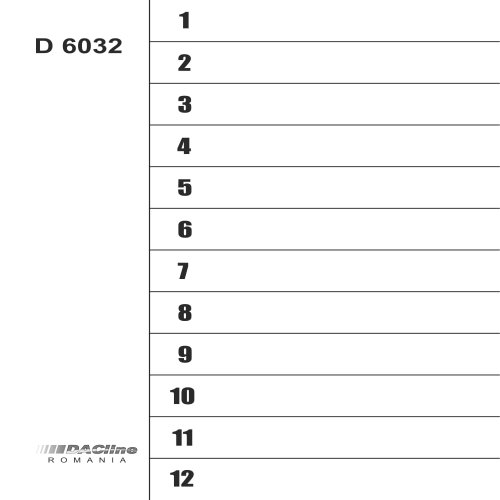 Index carton, a4, 12 diviziuni, color