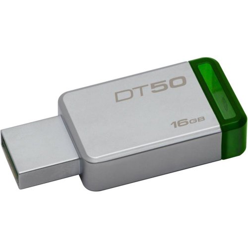 Kingston usb flash drive dt50/16gb- datatraveler 50, speed2 usb 3.1 gen 13- 30mb/s read, 5mb/s write, 16gb, metal casing with green