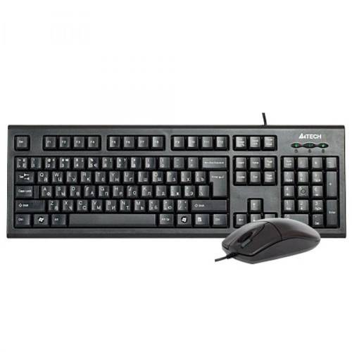 Kit tastatura + mouse a4tech kr-8520d, cu fir, negru, tastatura kr-85, mouse op-620d0b, anti-rsi, usb