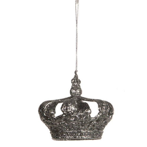 Ornament edelman, coroana argintie gliterata