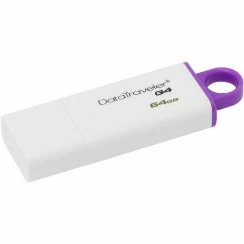 Pdtig4/64gb usb flash drive kingston 64 gb datatraveler dtig4, usb 3.0, white-violet