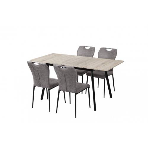 Alte Brand-uri Set masa dining extensibila + 4 scaune, mdf, stejar alb