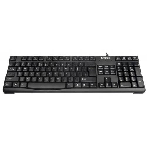 Tastatura a4tech kr-750, cu fir, us layout, neagra, natural_a shape key, laser inscribed keys, usb