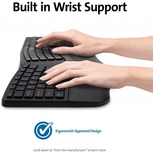 Tastatura kensington profit ergo, suport ergonomic pentru incheietura mainii inclus, conexiune wireless