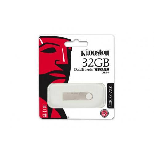Usb flash drive kingston 32 gb datatraveler se9 g2 metal casing, usb 3.0, metalic