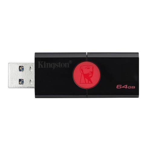 Usb flash drive kingston, 64gb, dt106, usb 3.1, speed: 100mb/s read, negru