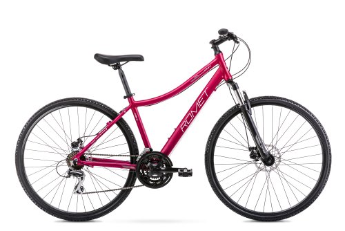 Bicicleta de trekking pentru femei romet orkan 1 d roz inchis 2022
