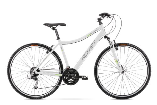 Bicicleta de trekking pentru femei romet orkan 2 d alb/lime 2022