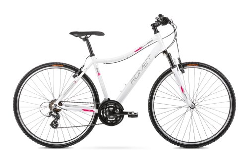 Bicicleta de trekking pentru femei romet orkan d alb/violet 2022