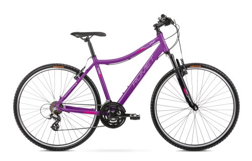 Bicicleta de trekking pentru femei romet orkan d violet/roz 2022
