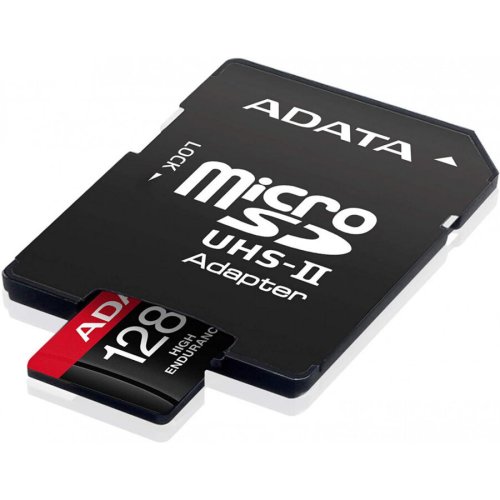 Adata card de memorie adata endurance, microsdxc, 128gb, uhs-i v30, 100mb/s, class 10 + adaptor