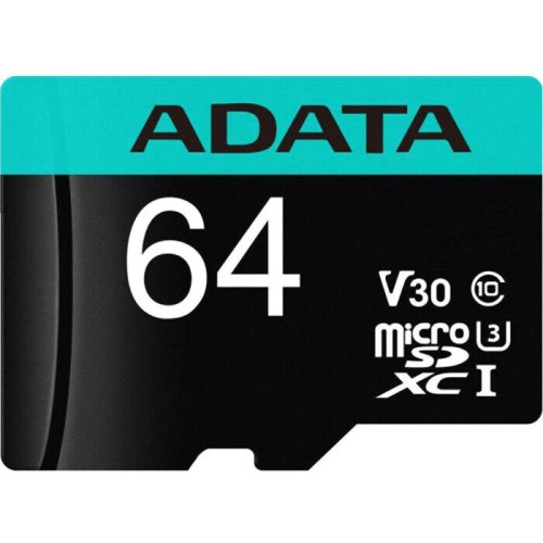 Adata card de memorie adata premierpro, microsdxc, 64gb, uhs-i u3 + adaptor