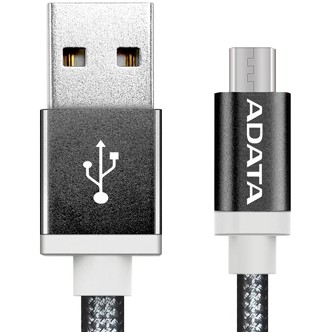 Adata sync charge cable adata 2.4 a 1m black aluminium microusb