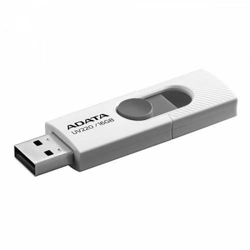 Adata usb flash drive adata uv220 16gb, white/gray retail, usb 2.0