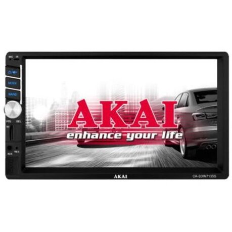 Akai player auto multimedia 2din akai ca-2din7135s,display touchscreen 7 inch, fara dvd, 4x25w, bluetooth, usb, sd, telecomanda